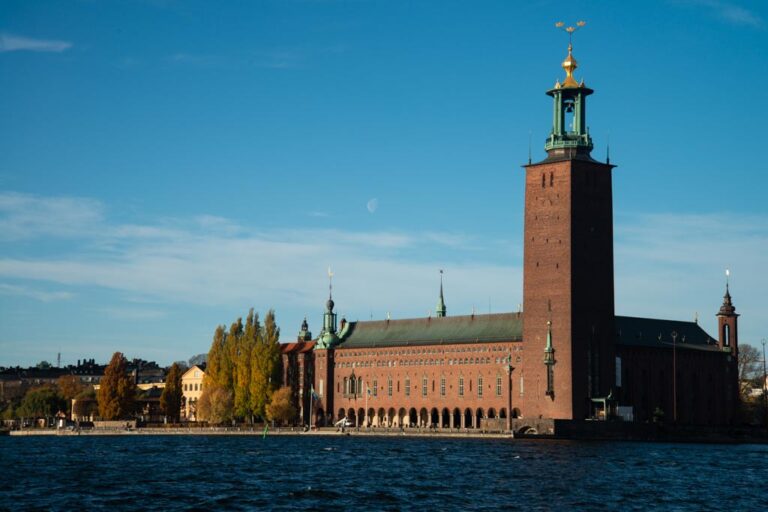 Stockholm-Sweden-Stadshuset-ELJ-007 View of Stadshuset, City Hall, in Stockholm, Sweden. Photo by Eva-Lotta Jansson
